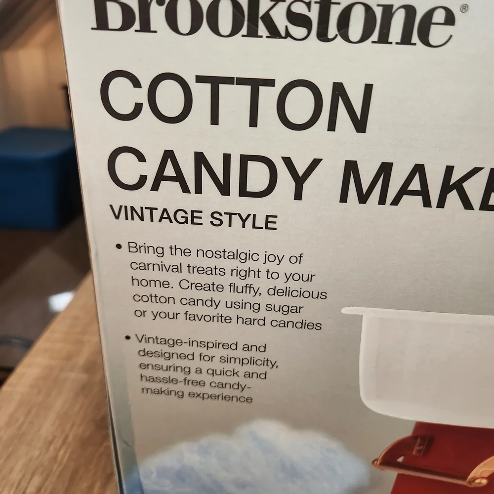 Brookstone Vintage Style Cotton Candy Maker in Red and White